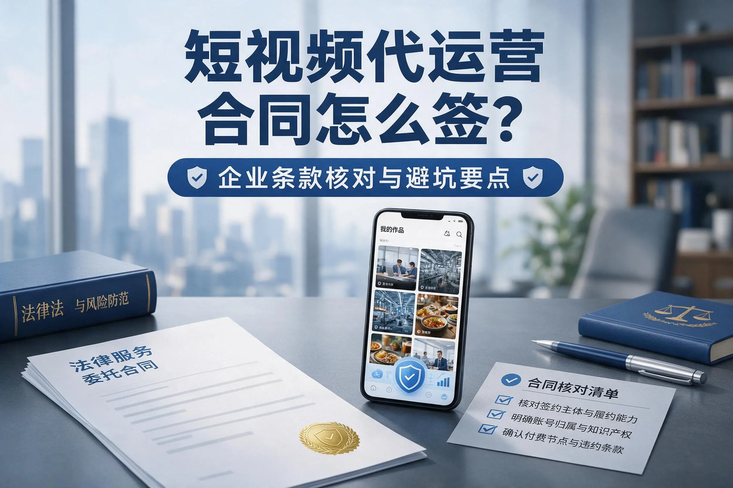 短视频代运营合同怎么签？淮南企业条款核对与避坑要点