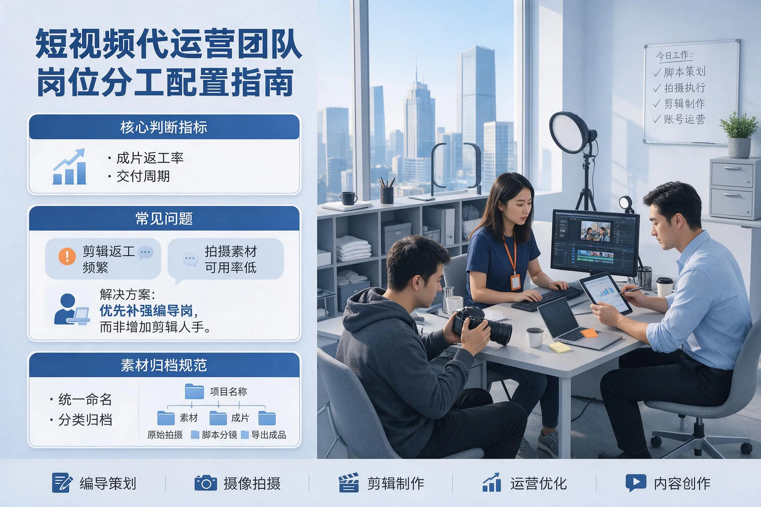 短视频代运营团队如何配置？淮南企业岗位分工科普说明