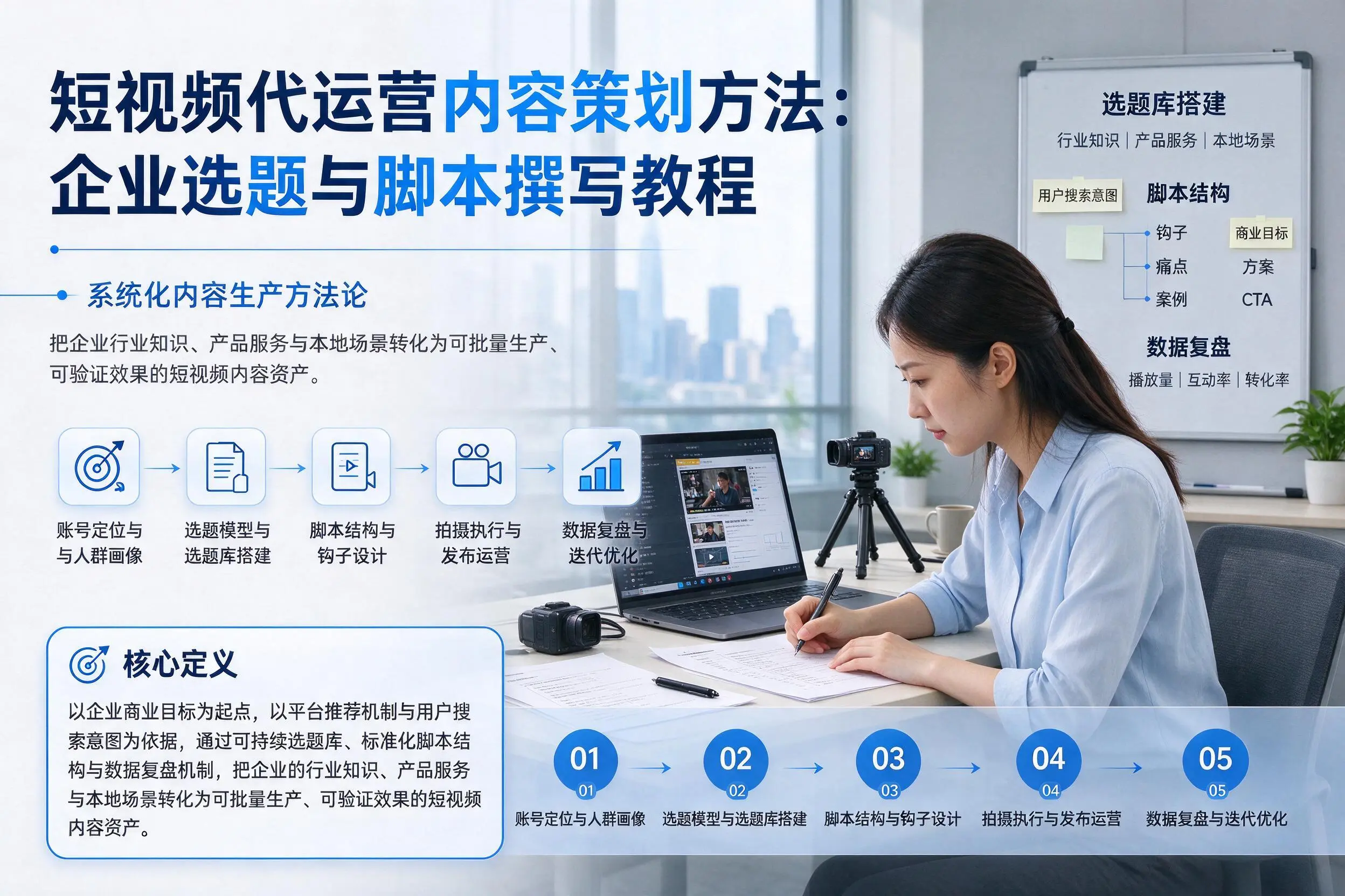 短视频代运营内容策划方法:淮南企业选题与脚本撰写教程