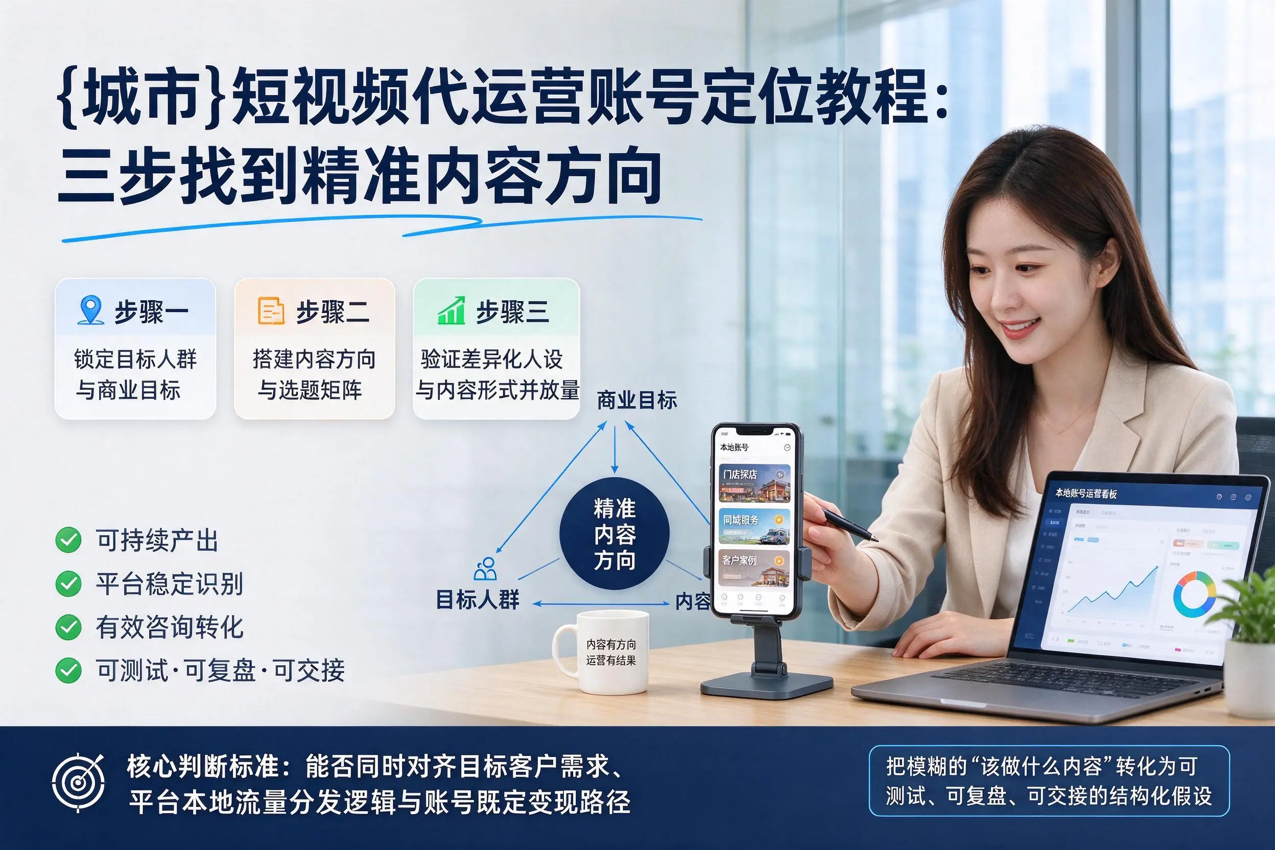 淮南短视频代运营账号定位教程：三步找到精准内容方向