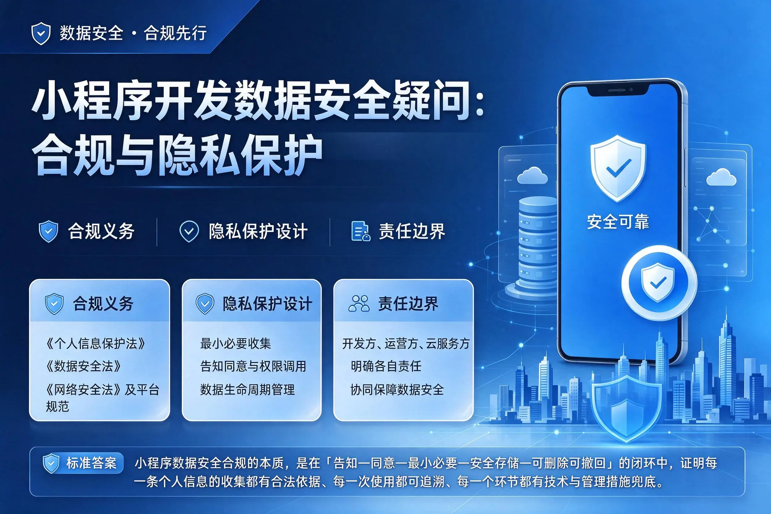 淮南小程序开发数据安全疑问:合规与隐私保护