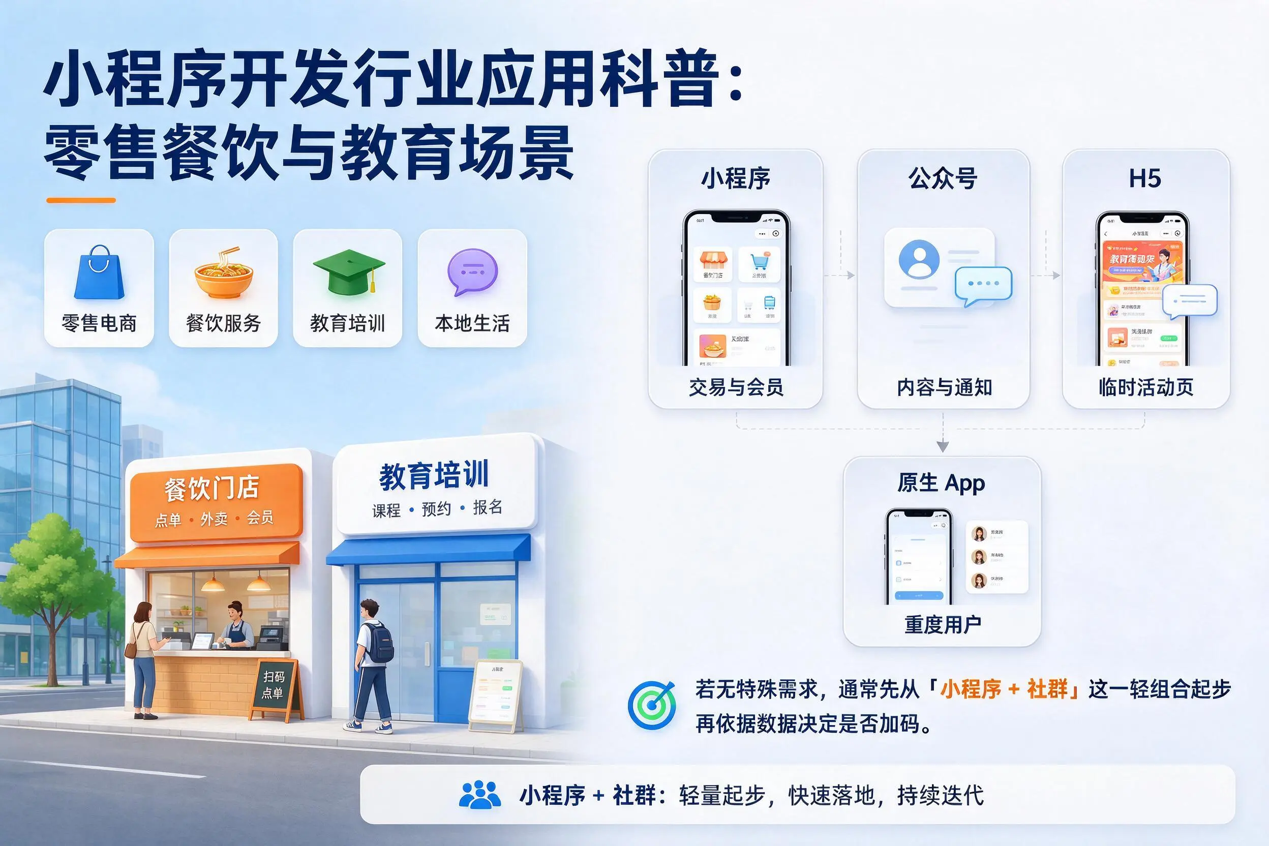 淮南小程序开发行业应用科普：零售餐饮与教育场景
