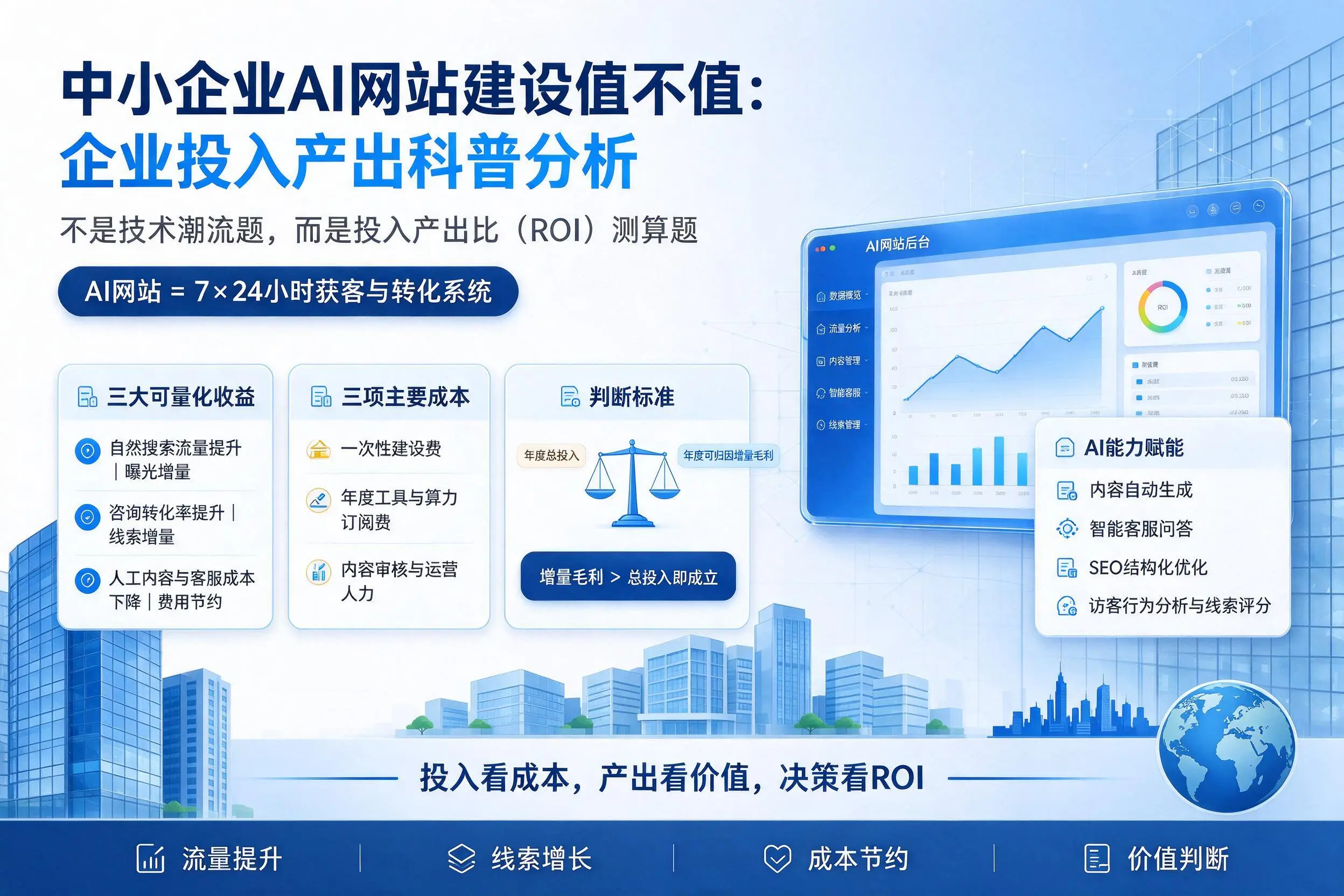中小企业AI网站建设值不值：淮南企业投入产出科普分析