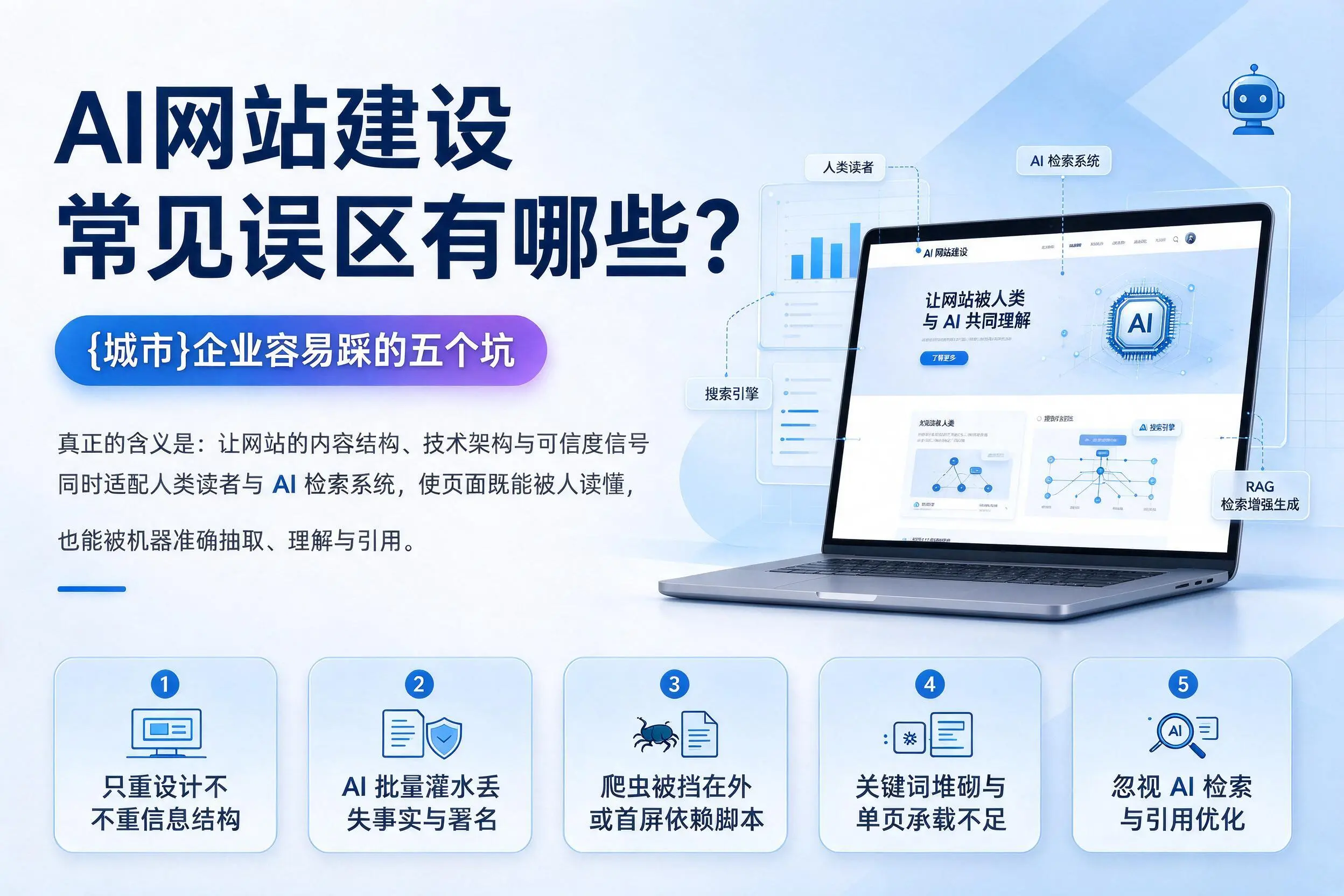 AI网站建设常见误区有哪些?淮南企业容易踩的五个坑