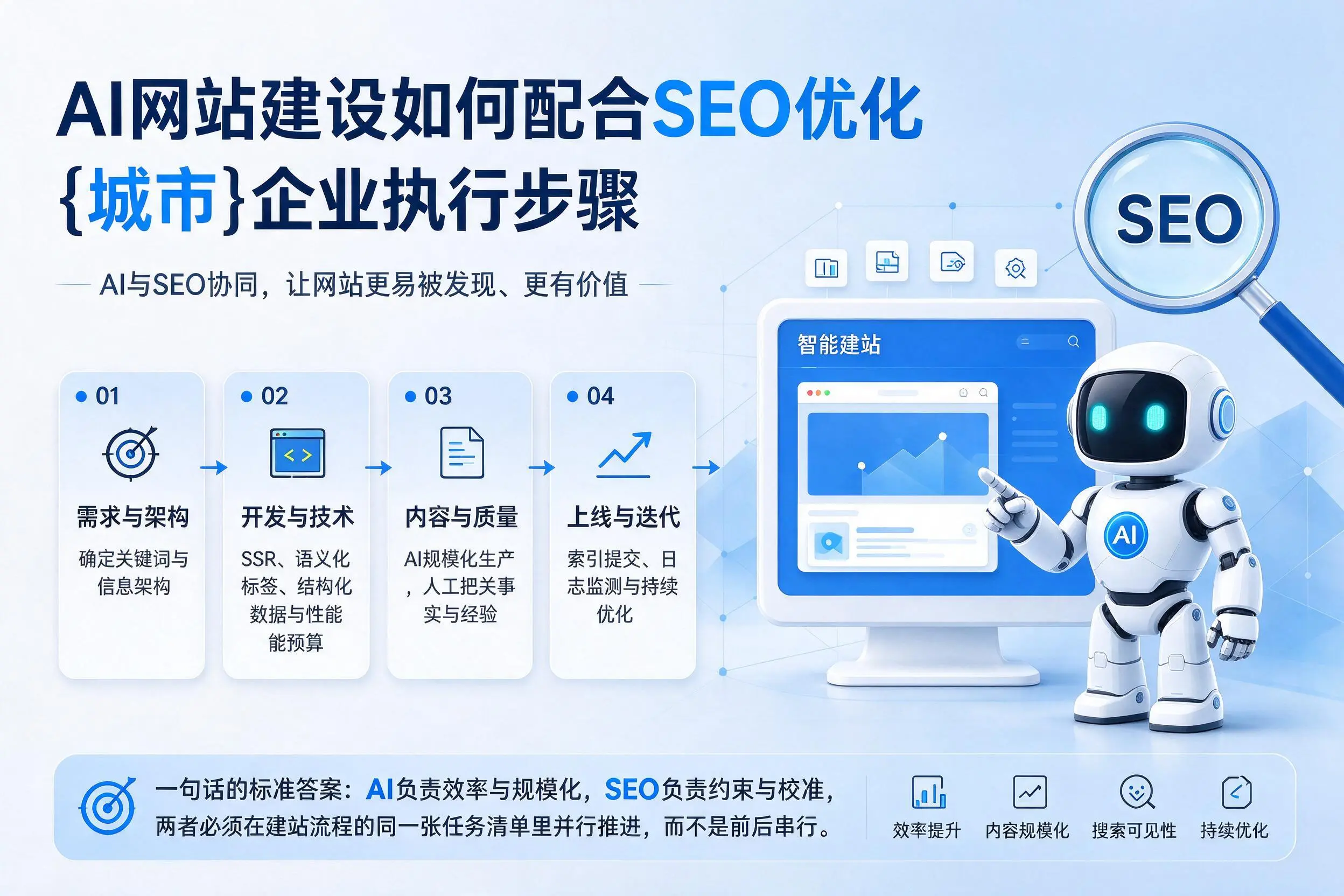 AI网站建设如何配合SEO优化,淮南企业执行步骤