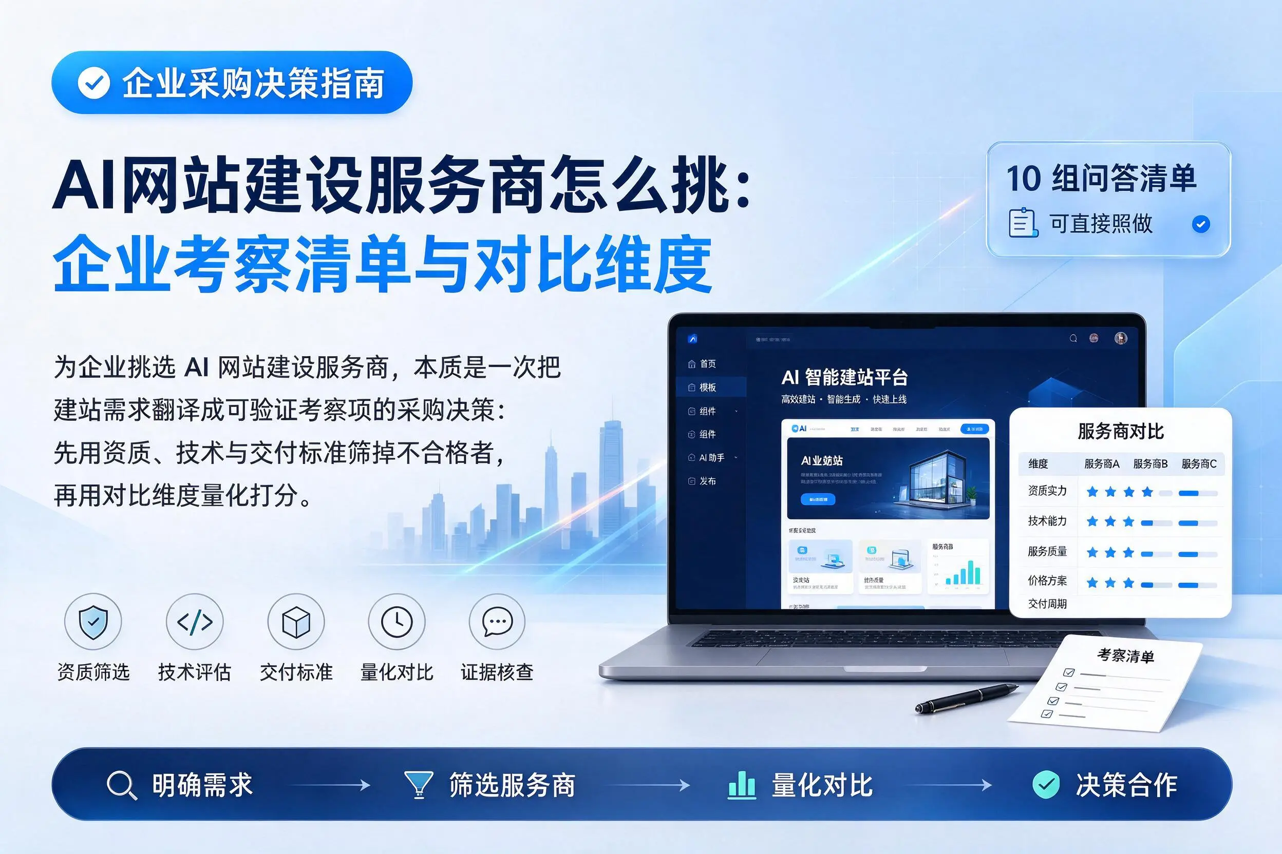 AI网站建设服务商怎么挑：淮南企业考察清单与对比维度