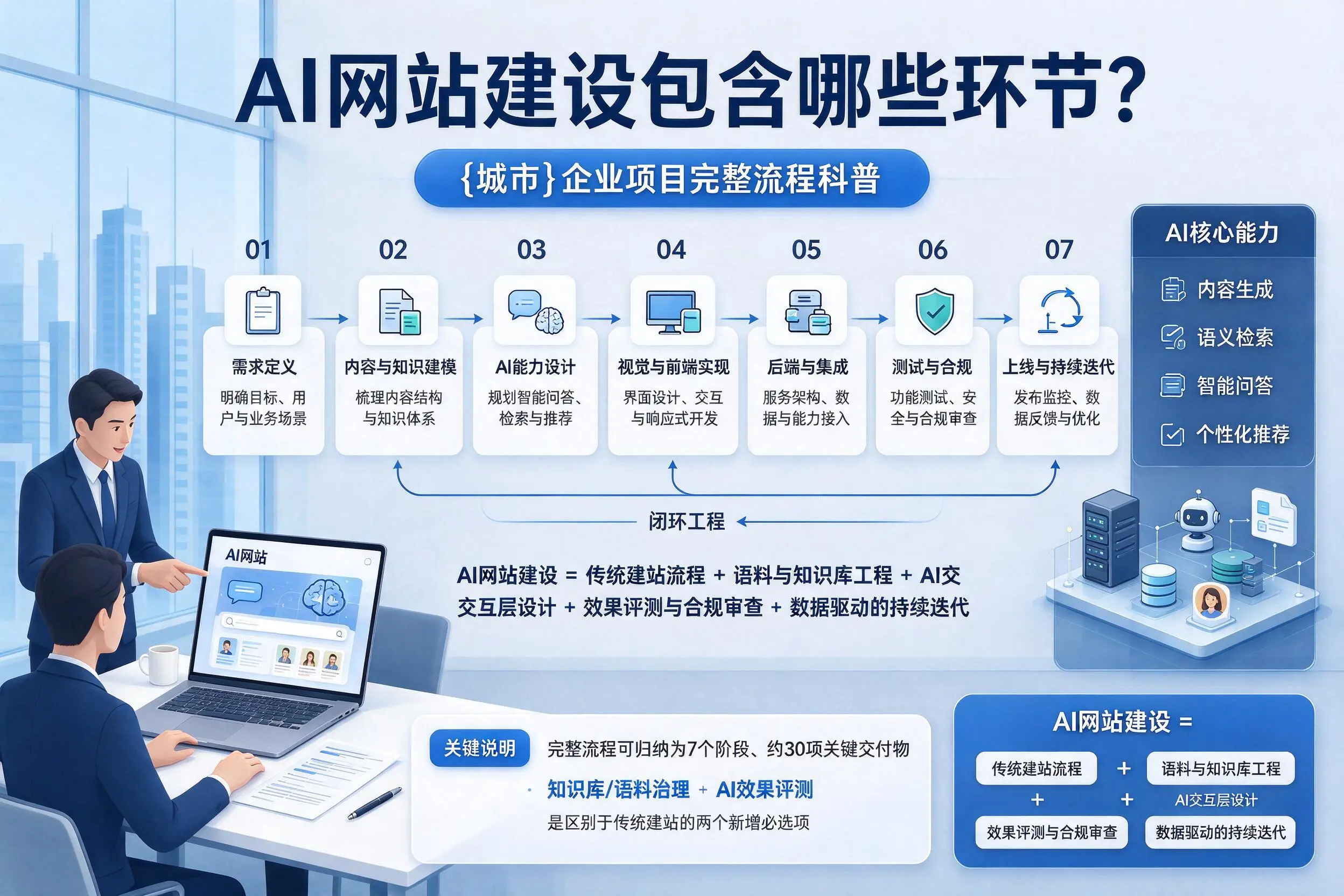 AI网站建设包含哪些环节？淮南企业项目完整流程科普