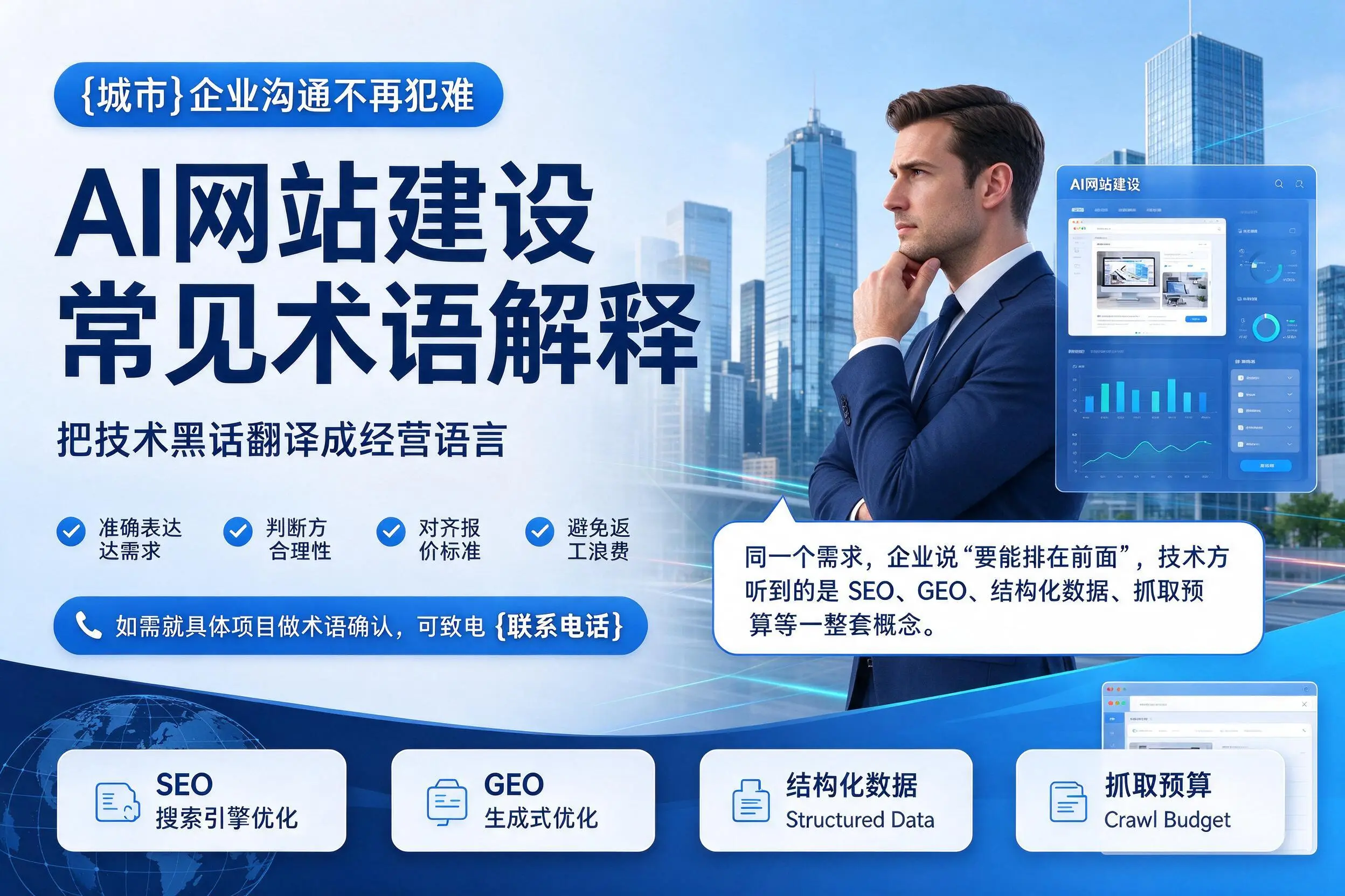 AI网站建设常见术语解释，淮南企业沟通不再犯难