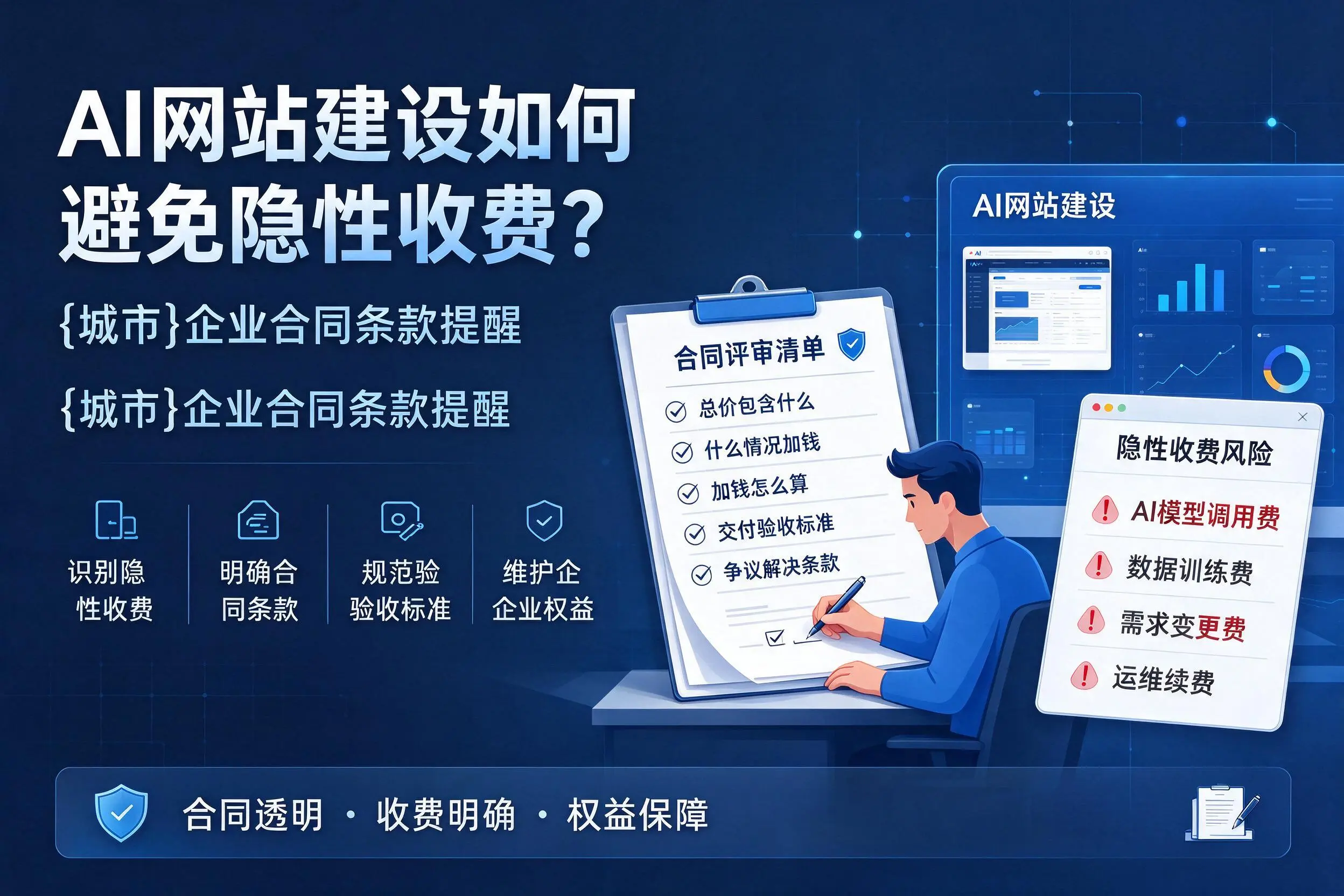 AI网站建设如何避免隐性收费？淮南企业合同条款提醒