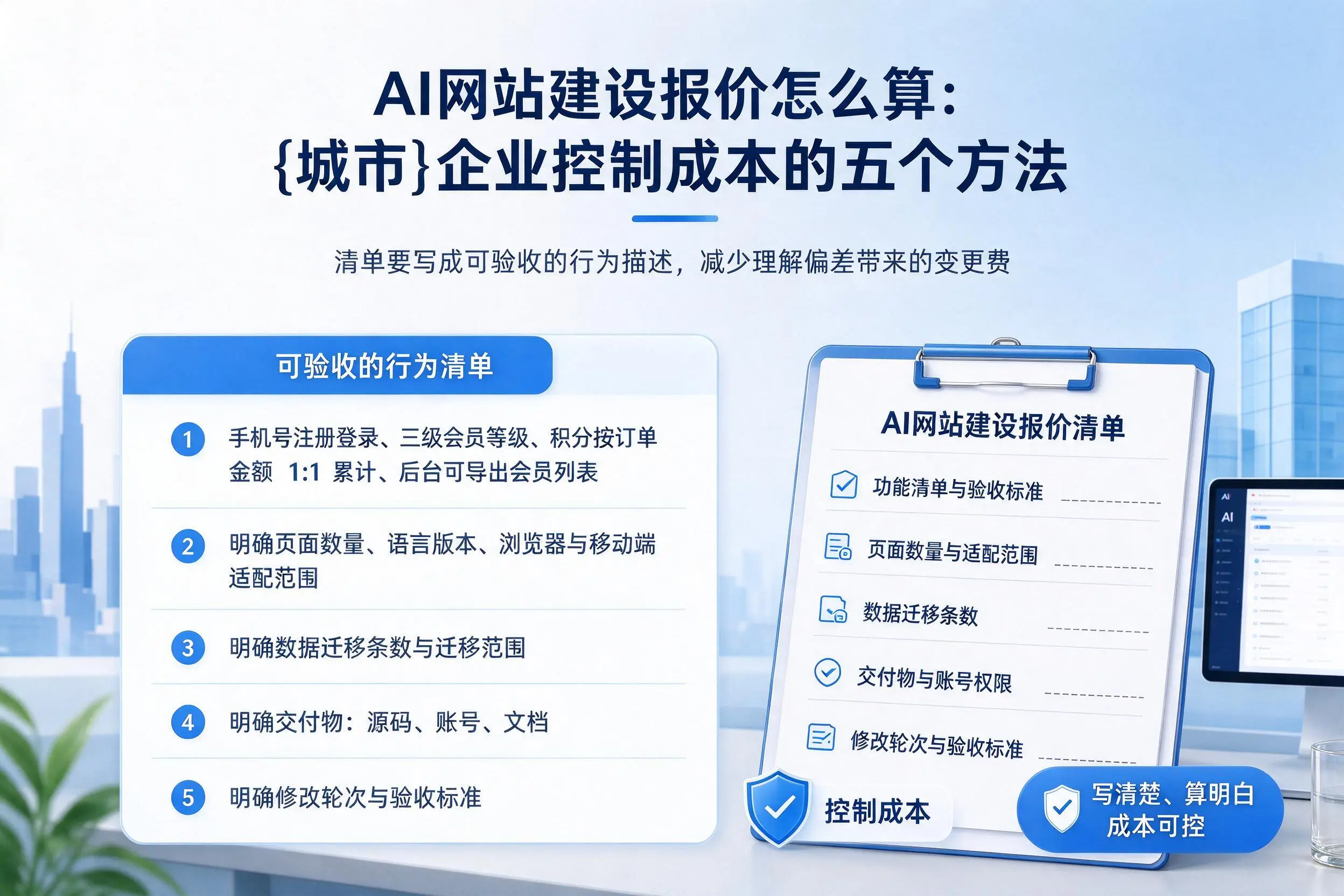 AI网站建设报价怎么算：淮南企业控制成本的五个方法